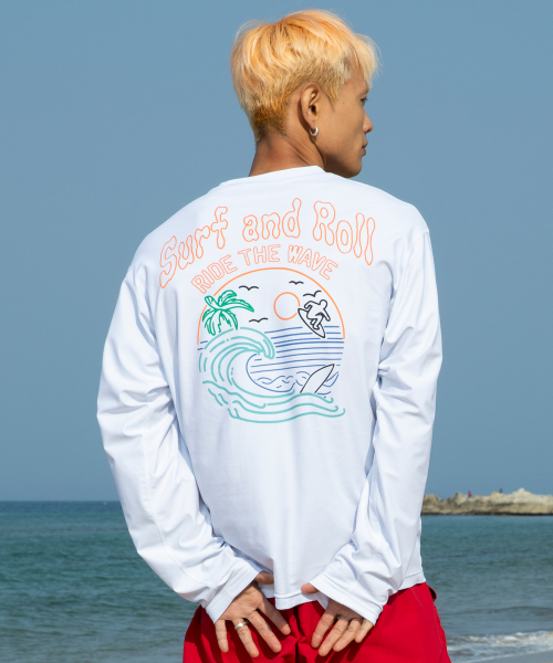 GT080 Surf&Roll лонгслив рашгард (White)