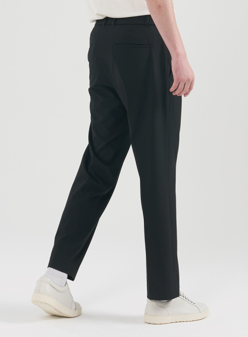 Свободные зауженные брюки на полурезинке_Black (M~5XL)