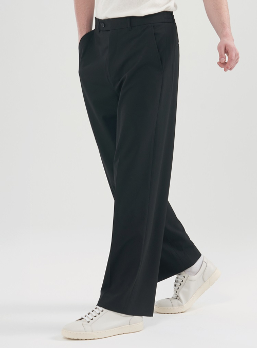 Свободные брюки на полурезинке (M~5XL), Black