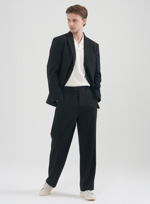 Свободные брюки на полурезинке (M~5XL), Black