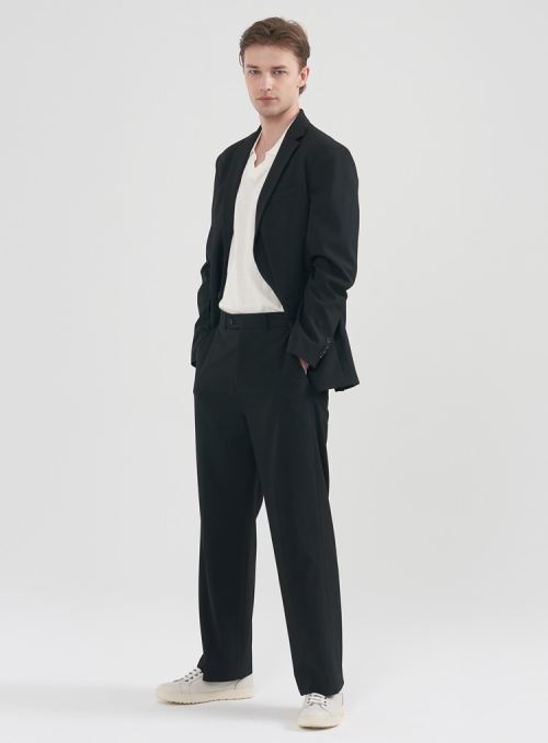 Свободные брюки на полурезинке (M~5XL), Black