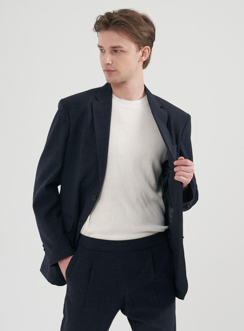 [M~5XL]Linenlike Loose fit Set-up Blazer_navy