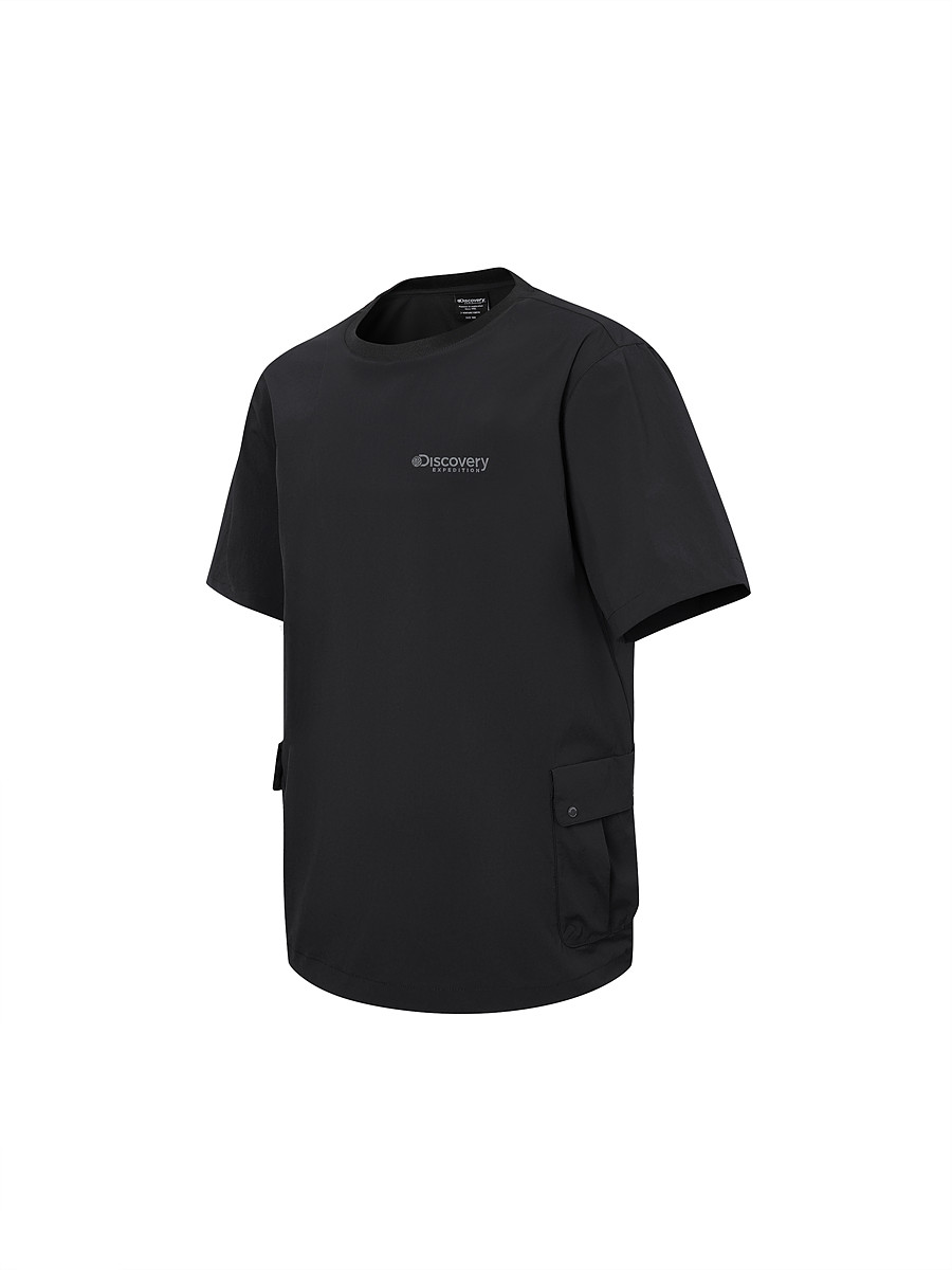 Мужская футболка с 2 карманами в стиле gorpcore (BLACK)