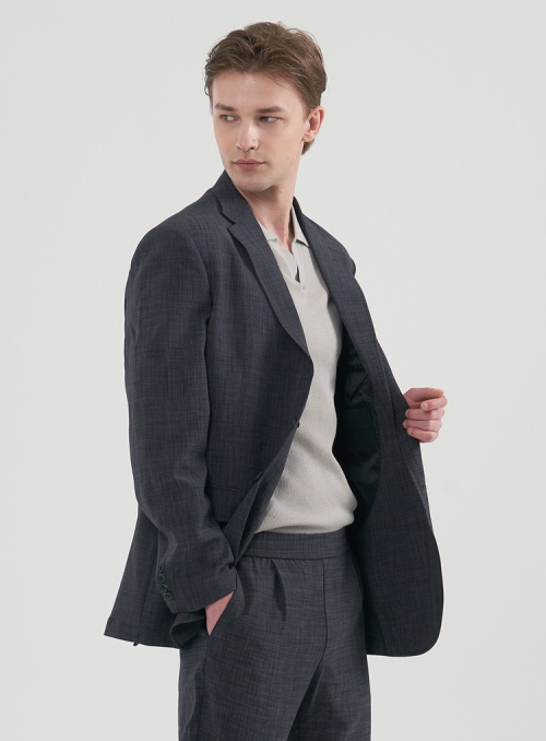 Свободный блейзер под лен (M~5XL)_серый