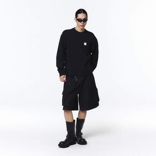 Джинсовые капри унисекс с карманами (Black)_5LD2621