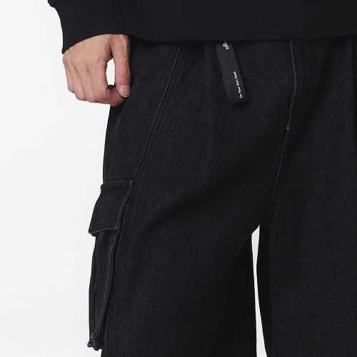Джинсовые капри унисекс с карманами (Black)_5LD2621