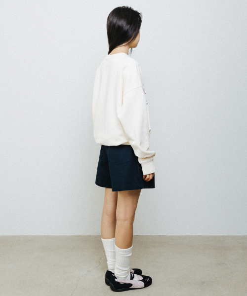 BALLON DENIM SHORTS navy