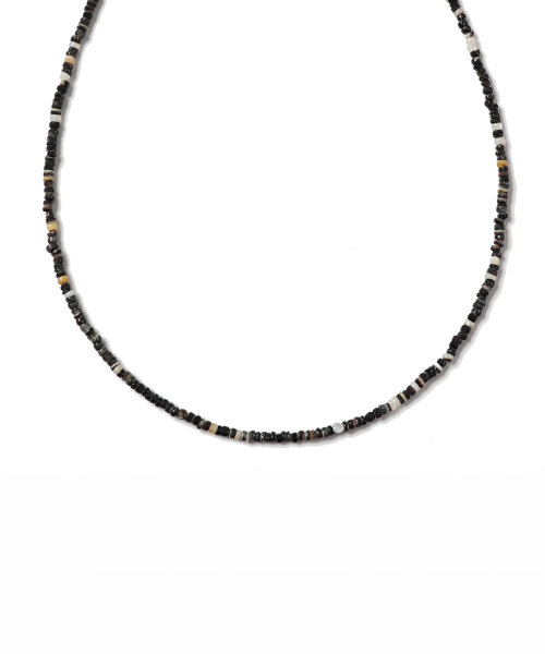 Unisex Minimalist Mother-of-Pearl Bead Necklace [Black] thumbnail 5