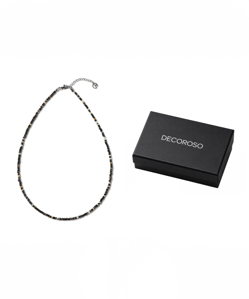 Unisex Minimalist Mother-of-Pearl Bead Necklace [Black] thumbnail 6