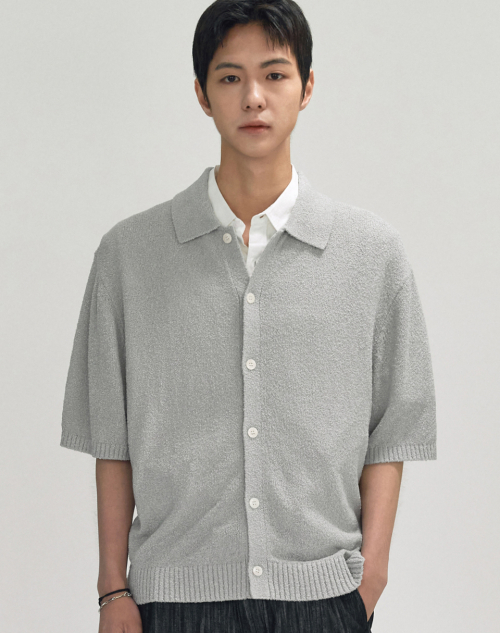 Washable трикотажный кардиган Bellion Boucle с коротким рукавом Grey