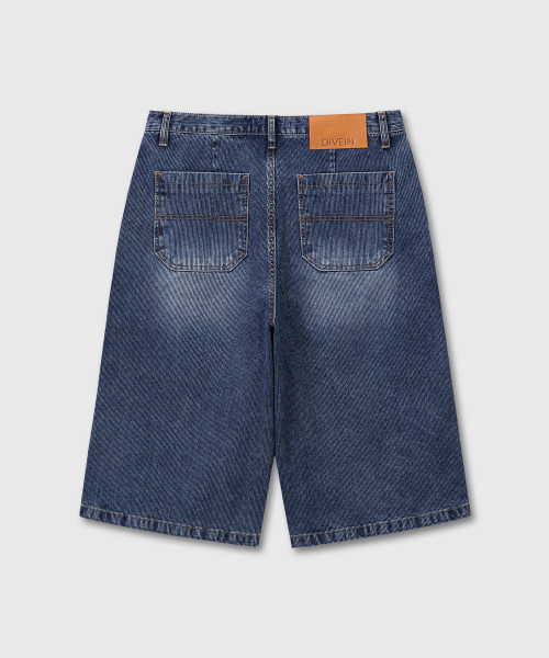 DENIM BURMUDA WORK PANTS (RIBBED BLUE)