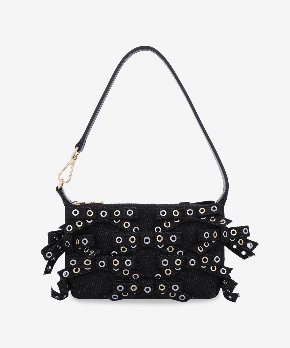 【GANNI】Butterfly Small Pouch Bow Eyelet Mix Denim Ganni - Butterfly Small Pouch Bow Eyelet Denim – Boutique Billie