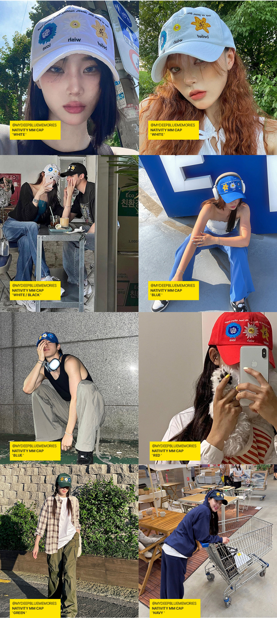 ◇MY DEEP BLUE MEMORIES◇ mdbm Nativity MM cap in White MUSINSA | MY DEEP BLUE MEMORIES NATIVITY MM CAP (WHITE)