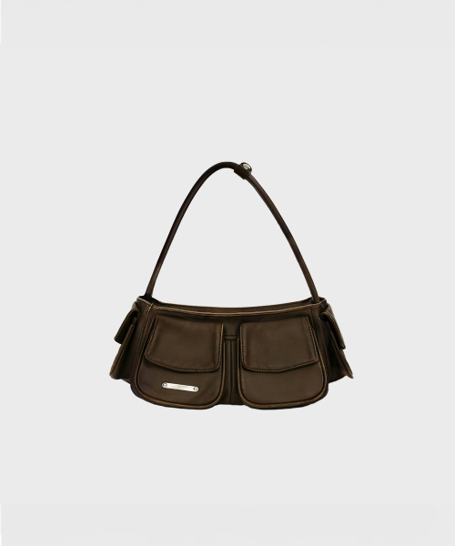 Outpocket shoulder bag Vintage cognac