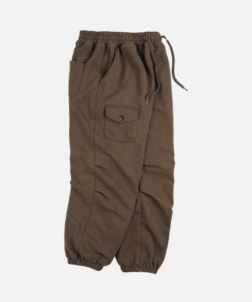 ARMY TWO TUCK SWEAT PANTS _ BROWN
