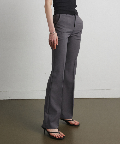 ESSENTIAL BOOTCUT SLACKS_DARK GREY