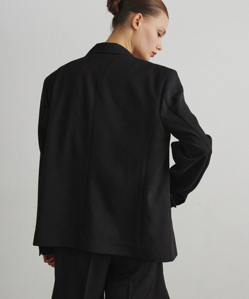 CROP 3-BUTTON SUMMER JACKET_BLACK