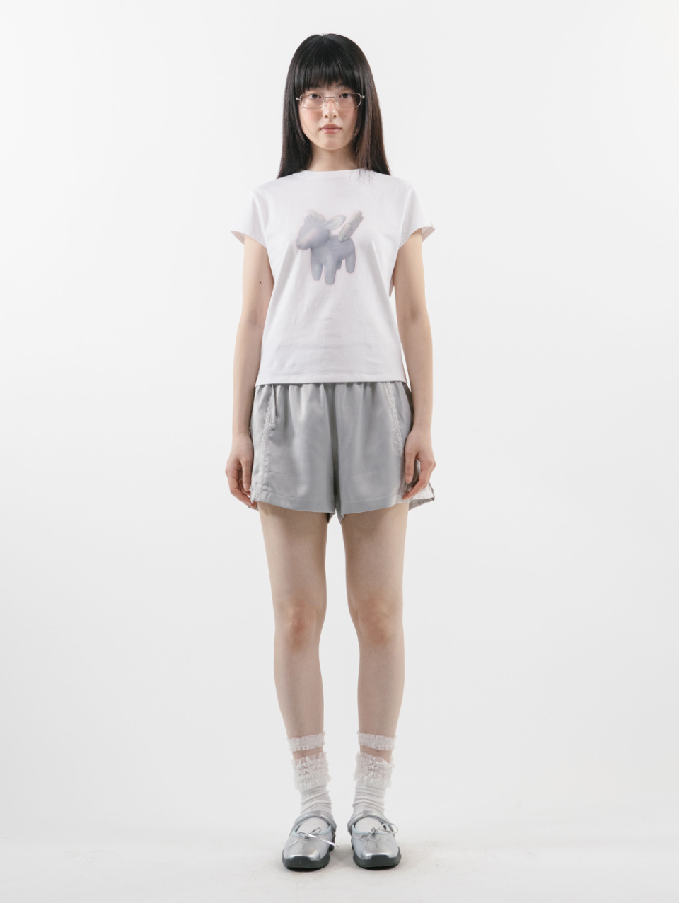 韓国 人気 クロップ丈 [TUOMIO] ANGEL DEER BABY T-SHIRT MUSINSA | TUOMIO ANGEL DEER BABY T-SHIRT [WHITE]