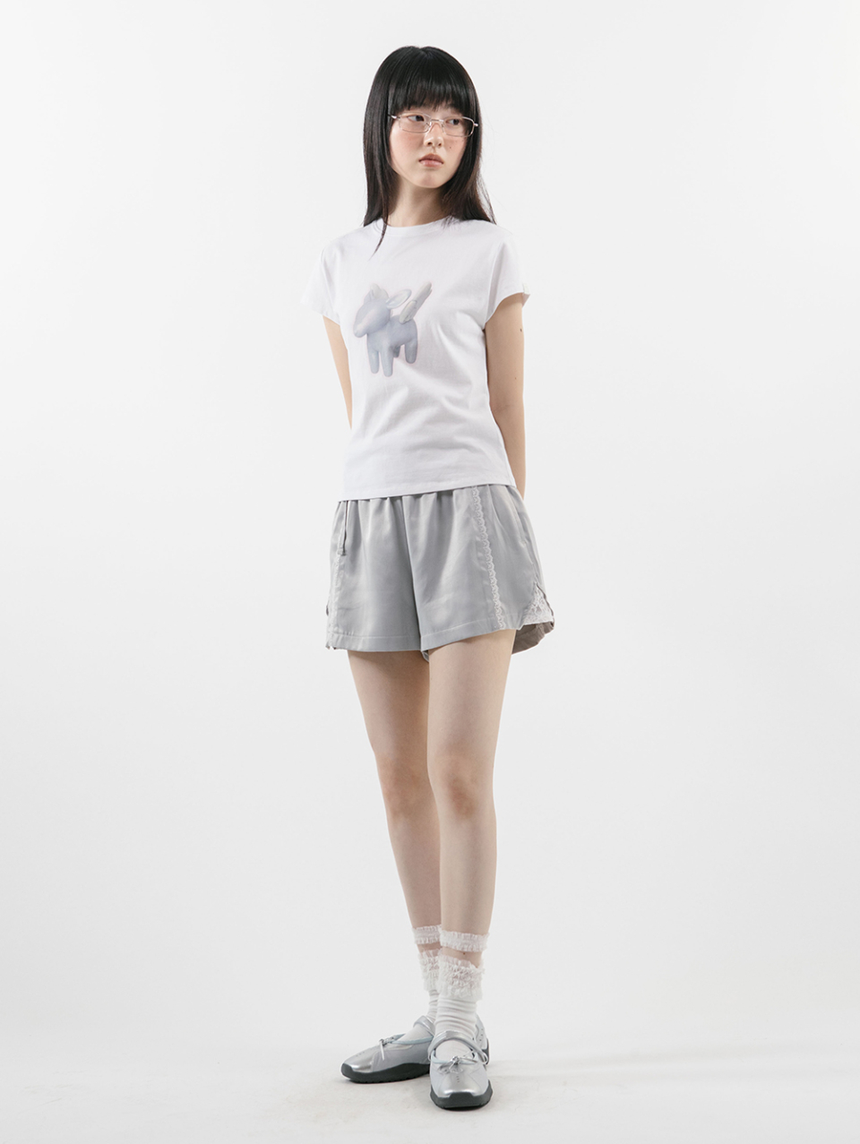 韓国 人気 クロップ丈 [TUOMIO] ANGEL DEER BABY T-SHIRT MUSINSA | TUOMIO ANGEL DEER BABY T-SHIRT [WHITE]