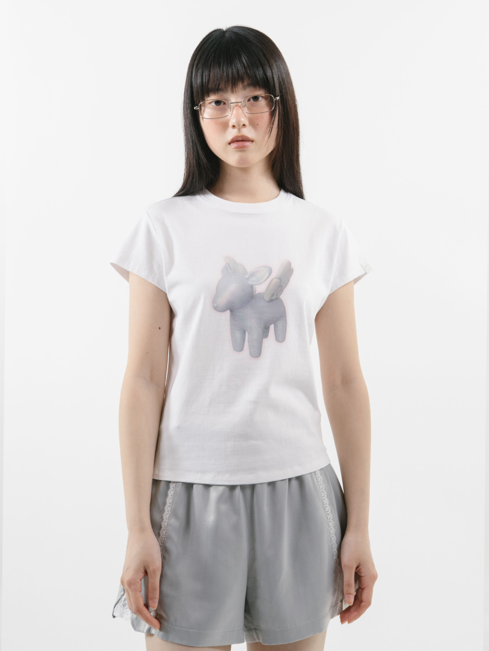 韓国 人気 クロップ丈 [TUOMIO] ANGEL DEER BABY T-SHIRT MUSINSA | TUOMIO ANGEL DEER BABY T-SHIRT [WHITE]