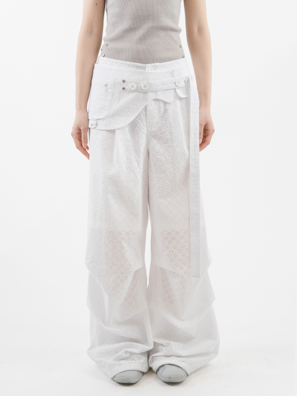 ★TUOMIO★ EYELET BELT BAG PANTS EYELET BELT BAG PANTS [BLACK] - TUO&MIO | 60% - Asian