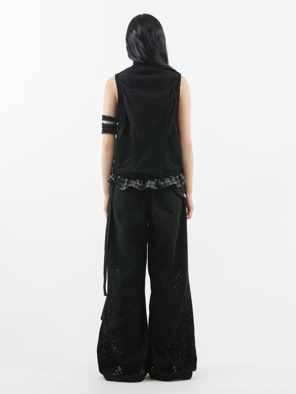 MUSINSA公式 | TUOMIO EYELET BELT BAG PANTS [BLACK]