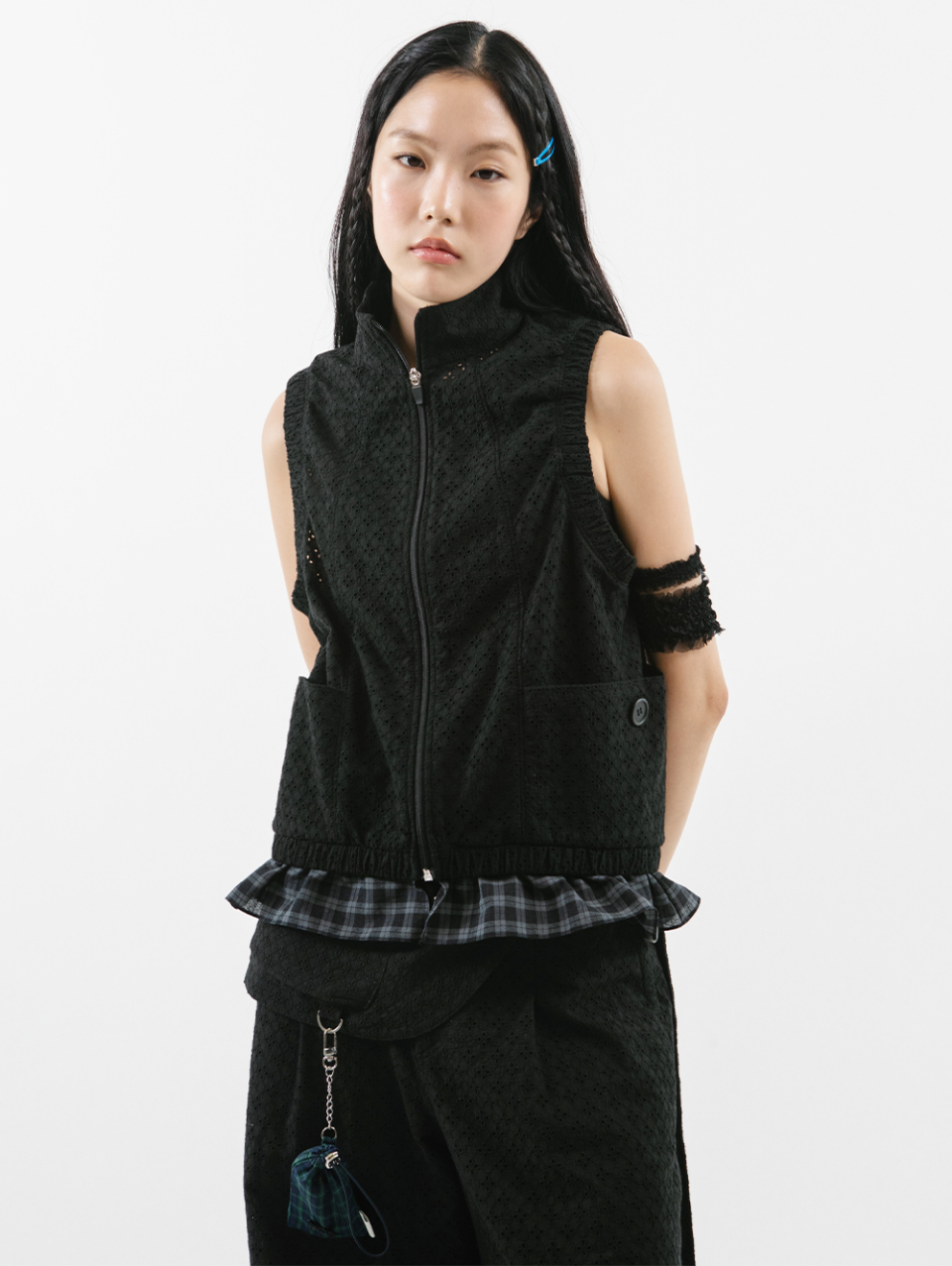 MUSINSA公式 | TUOMIO EYELET BELT BAG PANTS [BLACK]