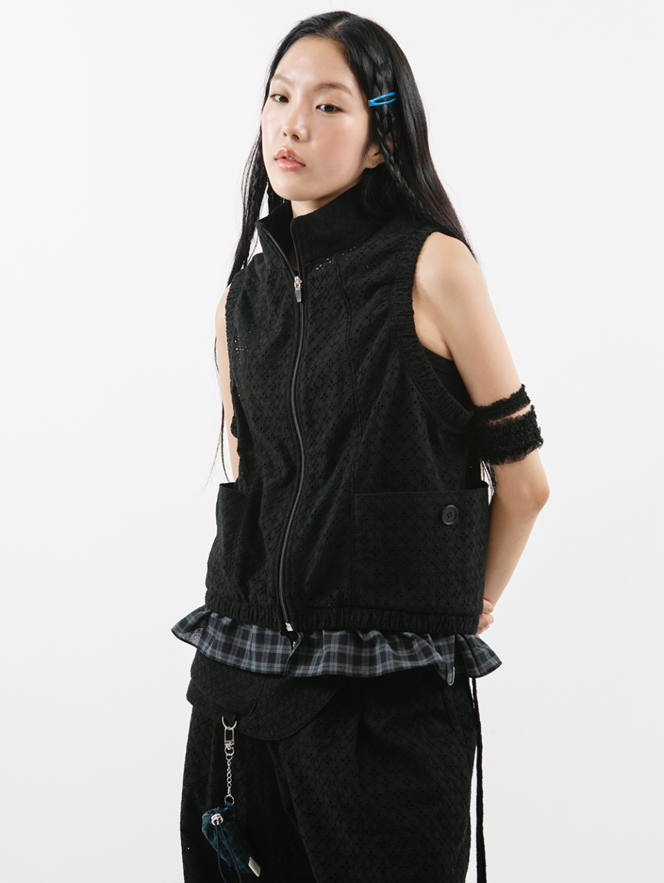 【TUOMIO】EYELET BELT BAG PANTS [BLACK・WHITE] MUSINSA公式 | TUOMIO EYELET BELT BAG PANTS [BLACK]