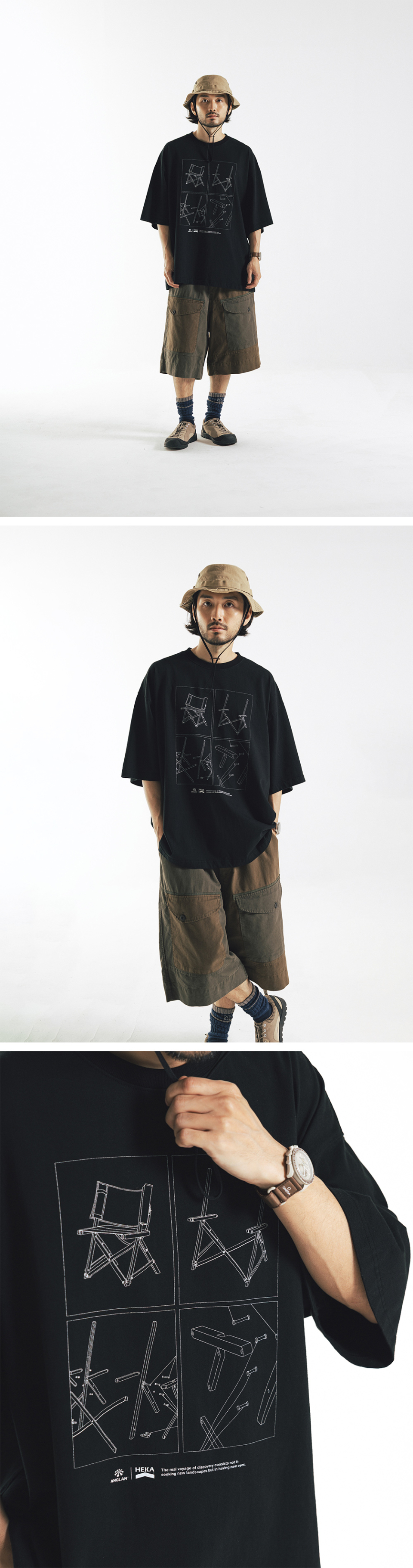 MUSINSA | ANGLAN How to Make Chair Half Tee - Black