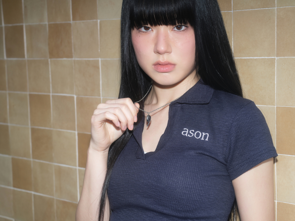 MUSINSA公式 | ASON HALF IVY COLLAR TEE / NAVY