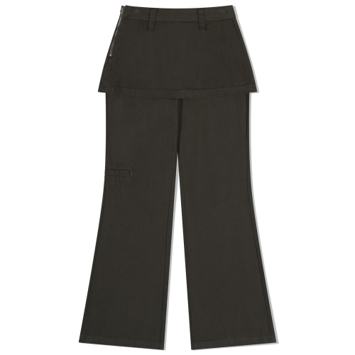 Wrap up Flare Trousers (DEEP OLIVE)