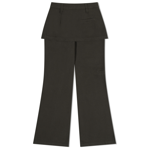 Wrap up Flare Trousers (DEEP OLIVE)