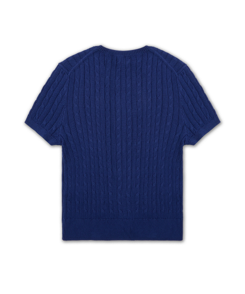 Короткий кардиган-кабель из хлопка Blue