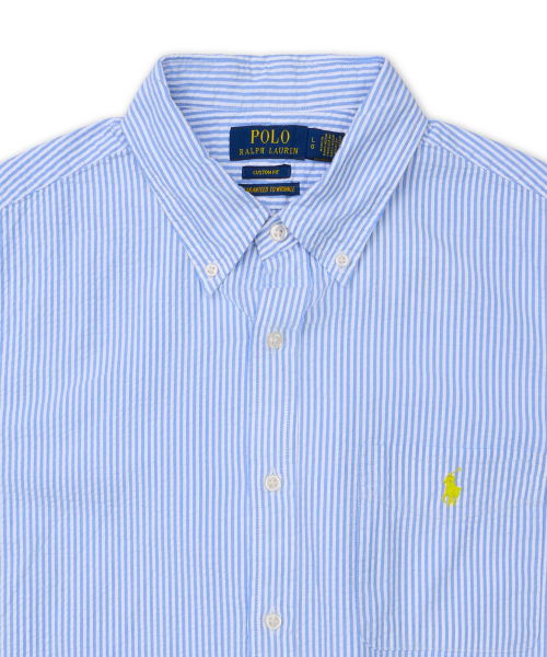 CUBDPPPKSSPR-SHORT SLEEVE-SPORT SHIRT 40/1 SEERSUCKER-BLUE