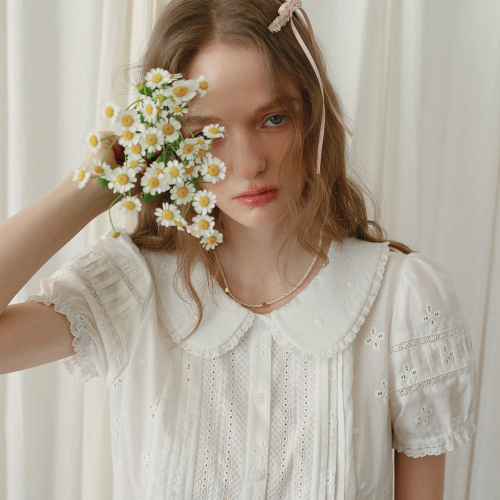 Cest_Doll cotton embroidery shirt