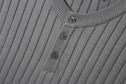 Ribbed Golji Henley Neck трикотаж Cool серый