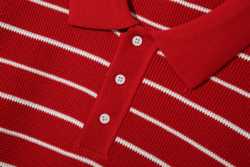 Essential Stripe поло-полутрикотаж Red
