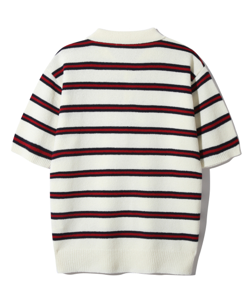 Bouclé Stripe поло-полутрикотаж Ivory