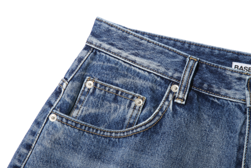 Джинсовые бермуды карпентер с эффектом потертости (Washed Blue)