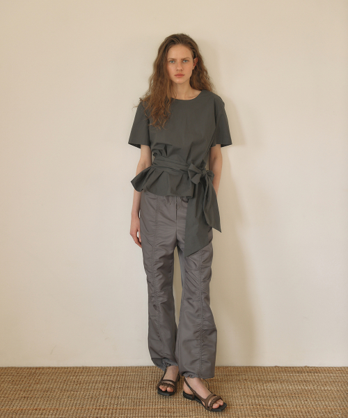 NYLON STRING JOGGER PANTS [ CHARCOAL ]
