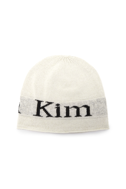 MUSINSA公式 | MATIN KIM LOGO LINEN SHORT BEANIE IN WHITE