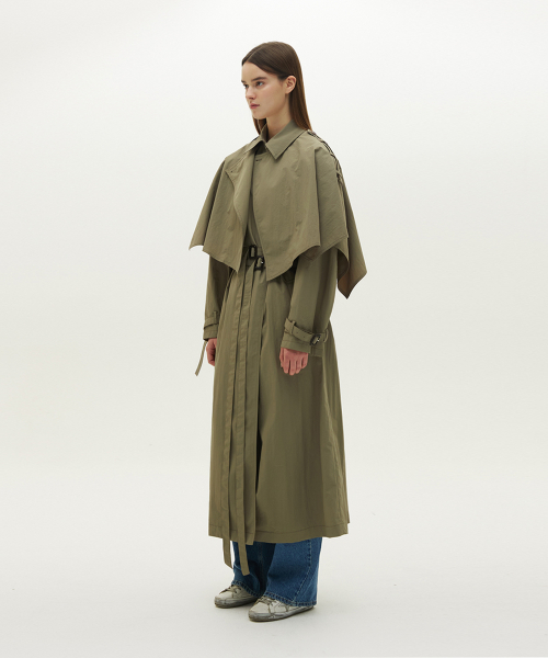 Cape trench coat