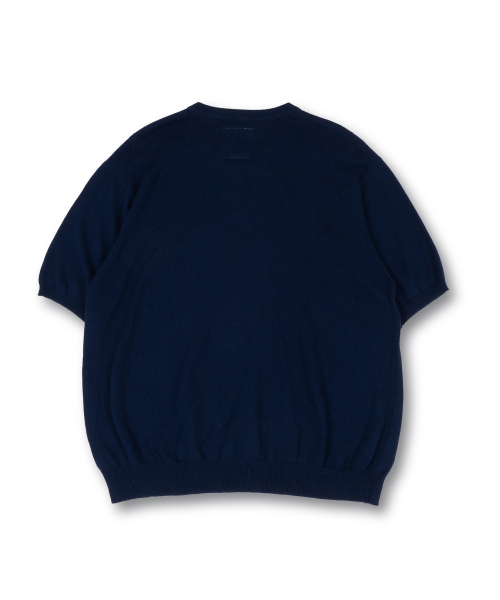 Вязаная футболка хенли косичкой Navy