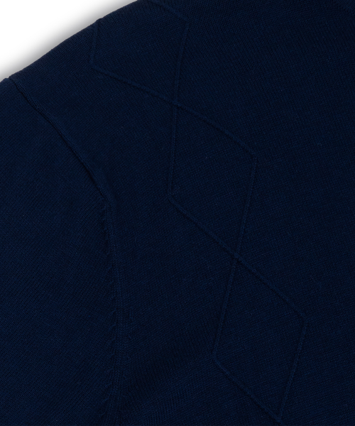 Вязаная футболка хенли косичкой Navy
