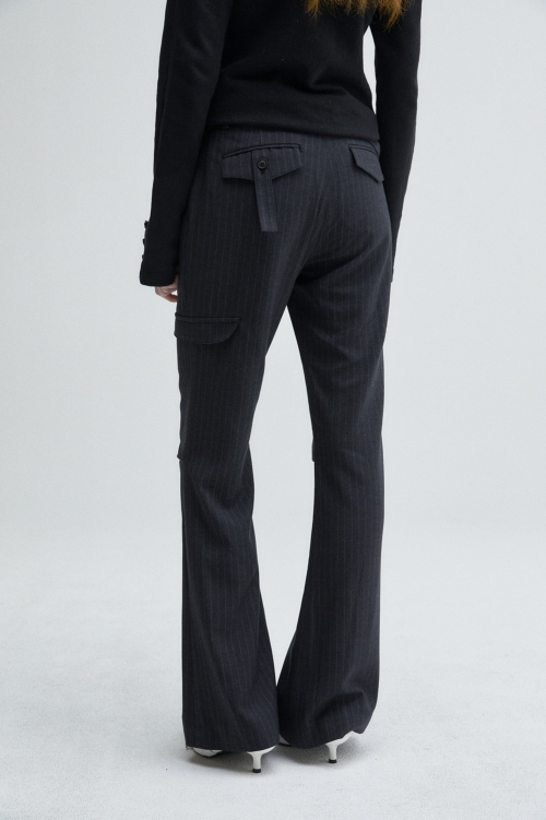 STRIPE BOOTS CUT PANTS