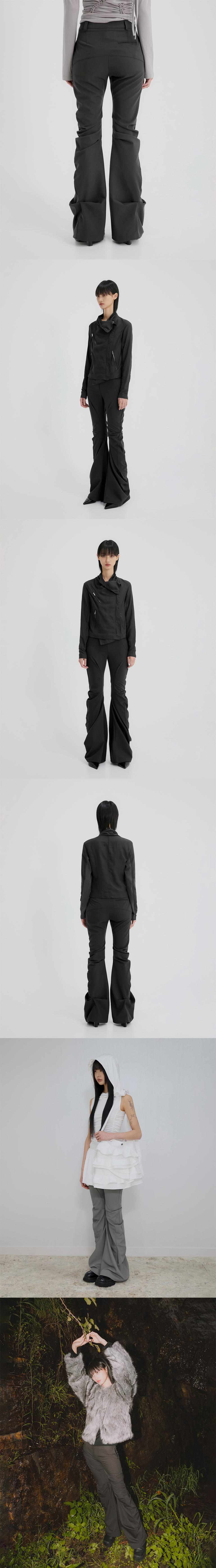 플레어업(FLAREUP) Asymmetrical Drape Pants (FL-245_Black