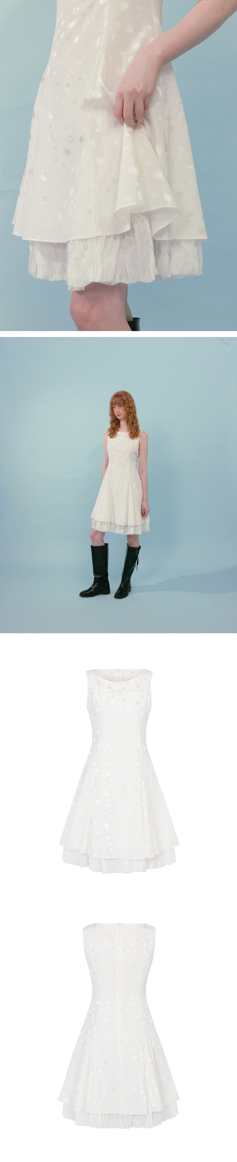 【LOULOUSEOUL】Polka Dot Silk Dress (White) 루루서울(LOULOUSEOUL) Polka Dot Silk Dress (White) - 사이즈