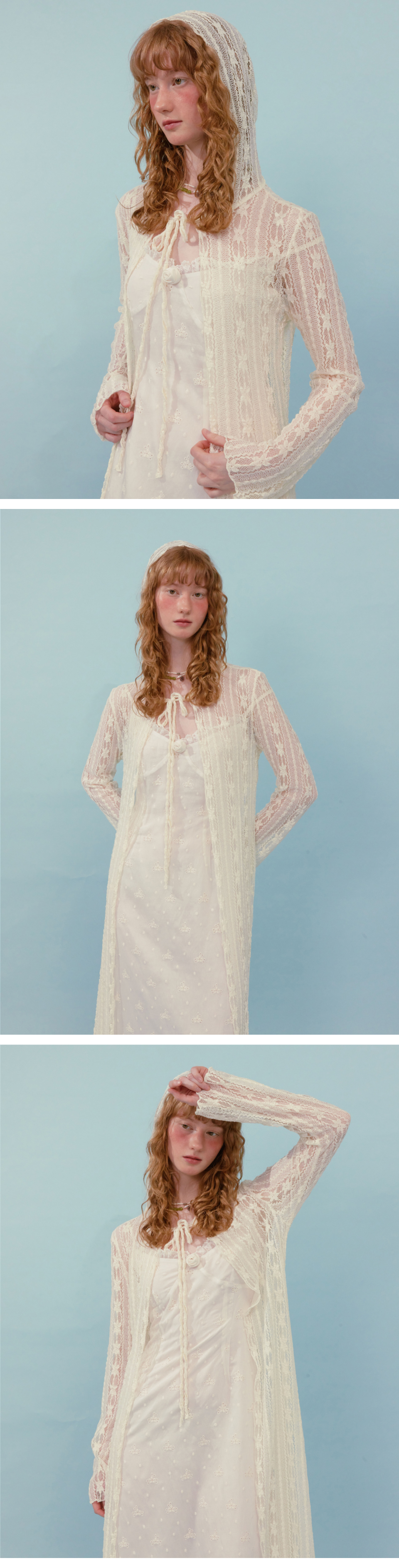 【LOULOUSEOUL】Lace Maxi Cardigan (Ivory) 루루서울(LOULOUSEOUL) Lace Maxi Cardigan (Ivory) - 사이즈
