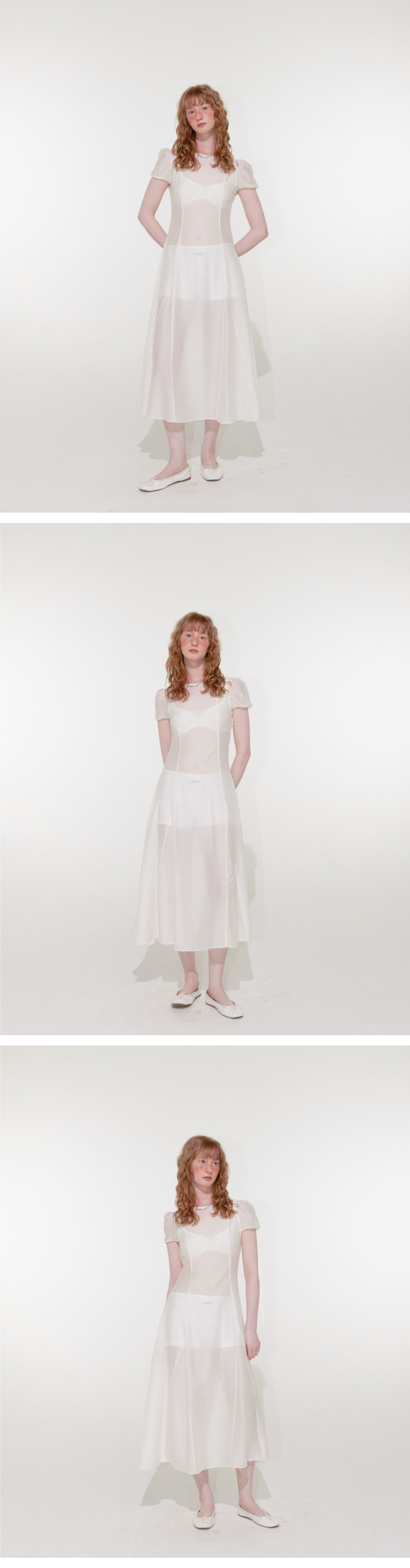 【LOULOUSEOUL】Sheer Puff Long Dress (Ivory) Lulu LDS Temple Dress – FEHRNVI