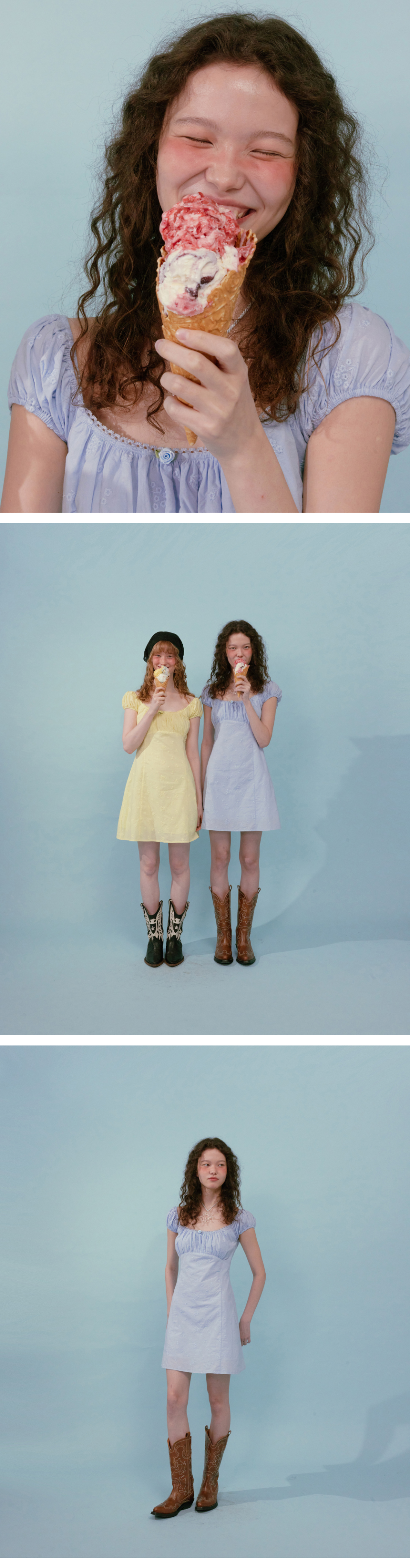 【LOULOUSEOUL】Cream Rose Mini Dress (Blue) loulouseoulouse